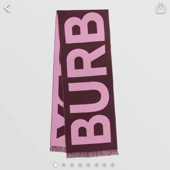 NWT authentic Burberry logo wool jacquard scarf - Picture 6 of 6